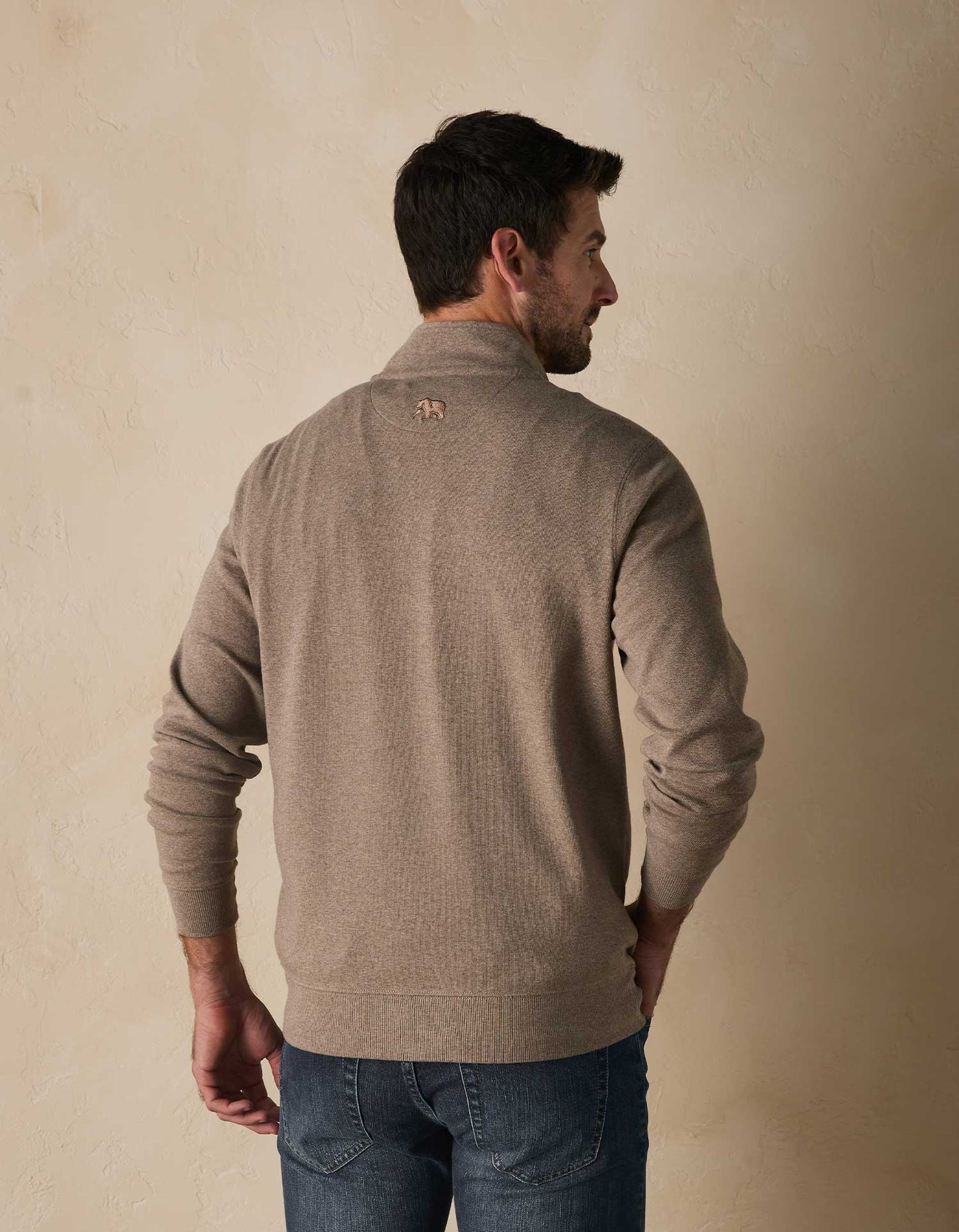 Puremeso Weekend Quarter Zip in Taupe