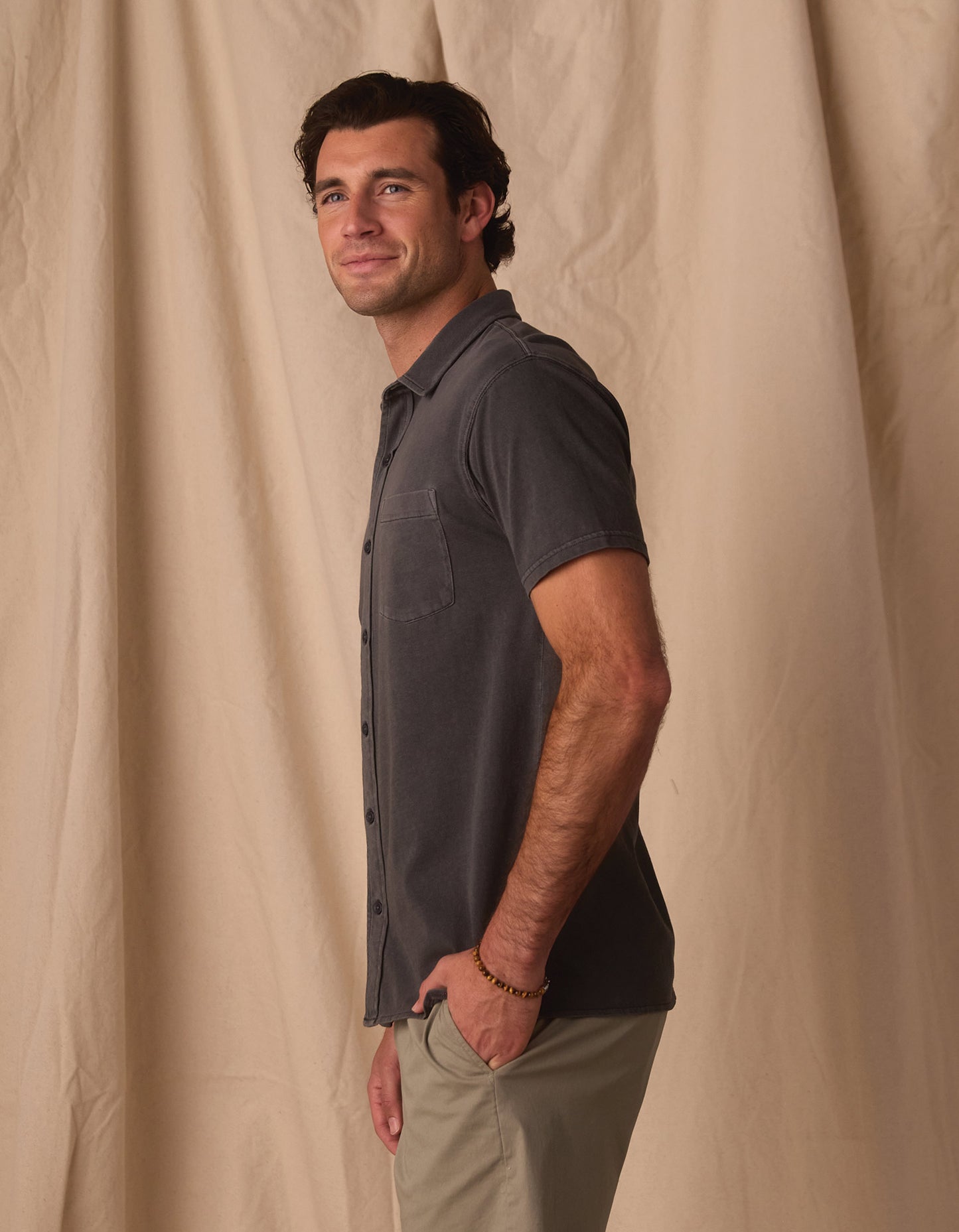 Normal Jersey Button Up in Shadow