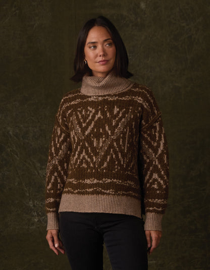Freya Sweater in Hickory Multi — front view on model