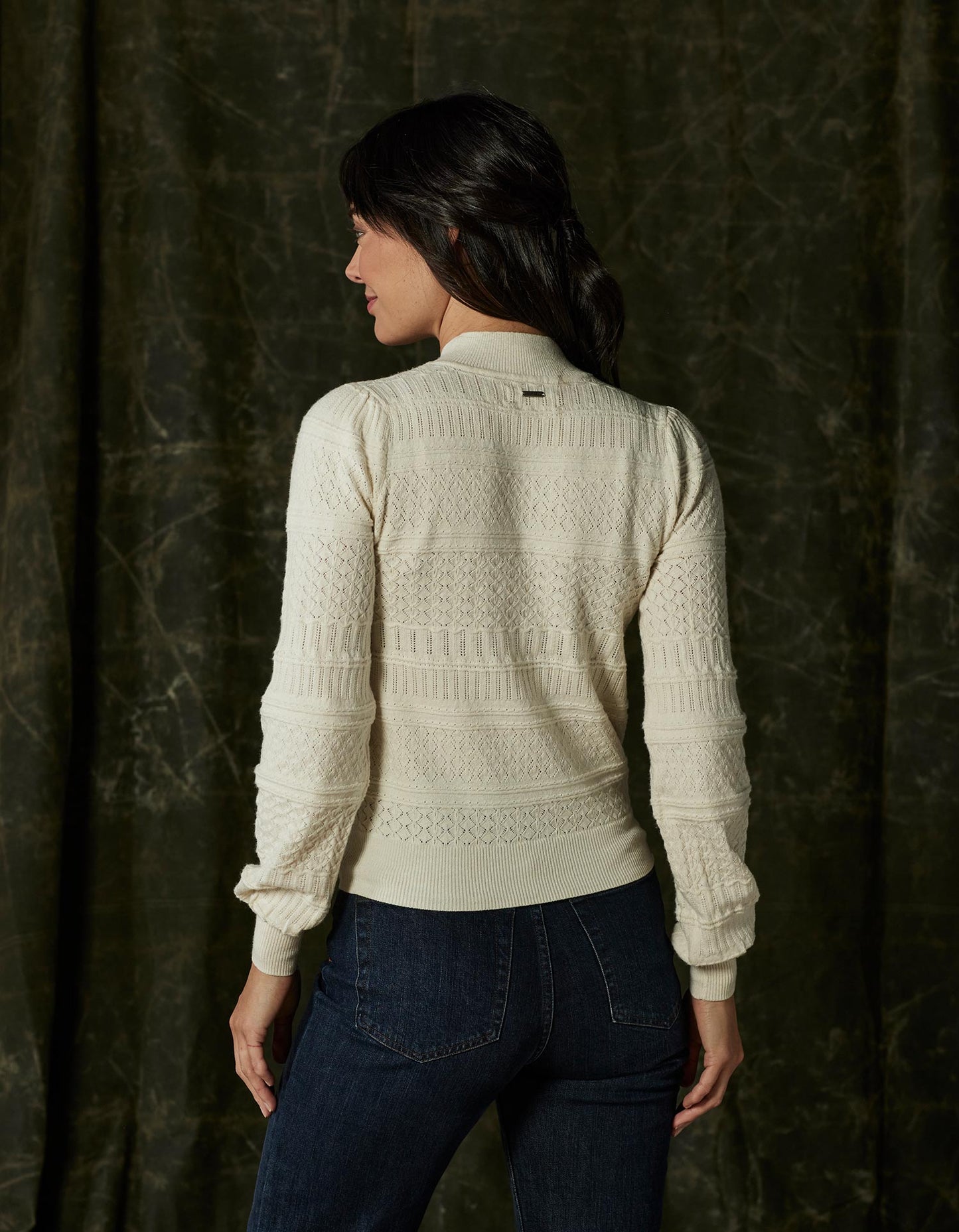 Olivia Pointelle Sweater in Cream