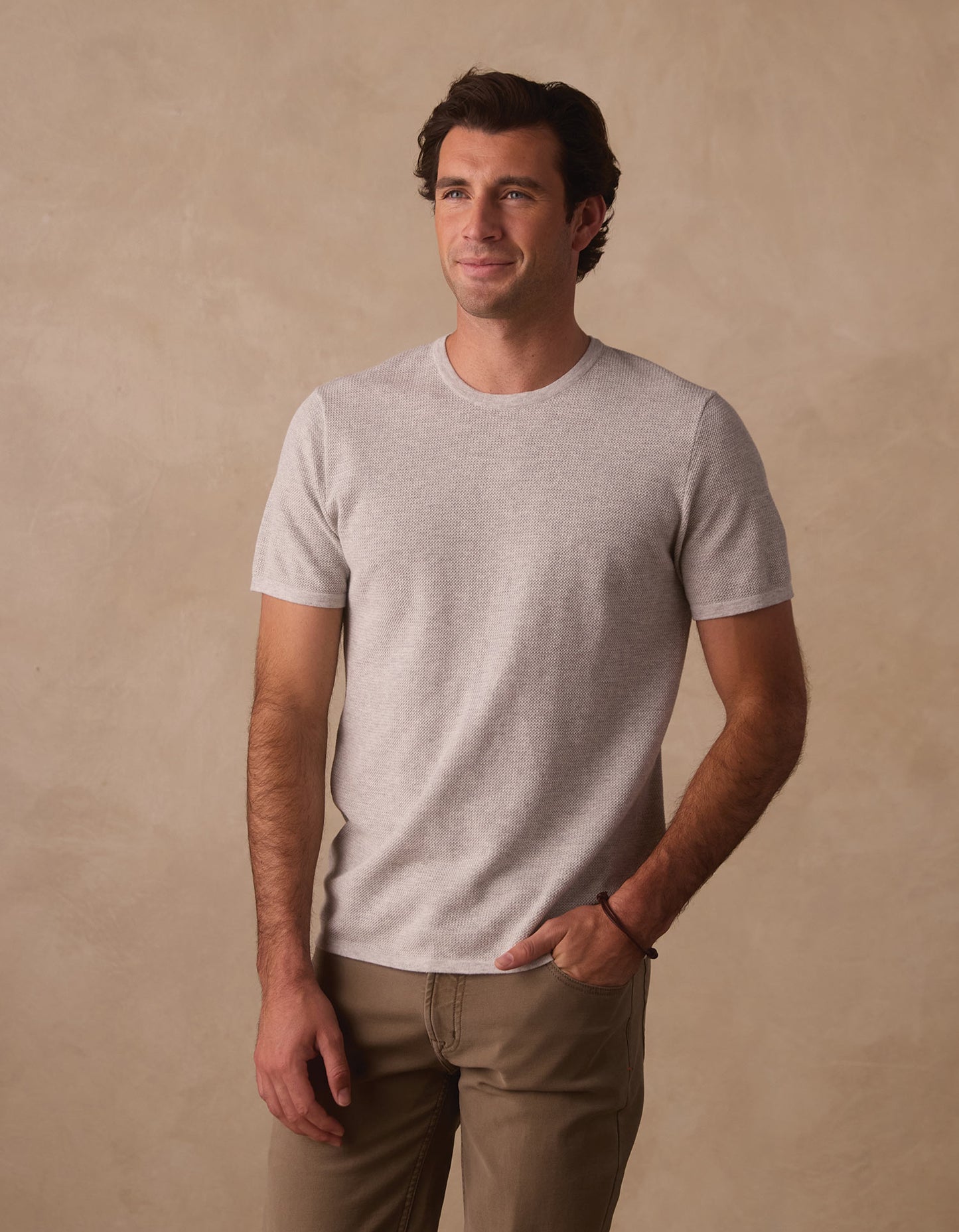 Driftknit Sweater Tee in Stone