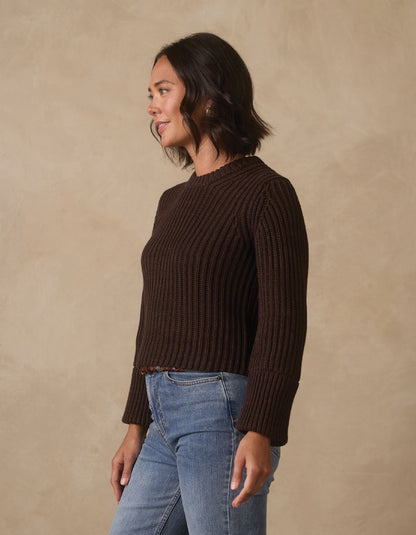 Willow Marled Crewneck Sweater  in Umber Marl