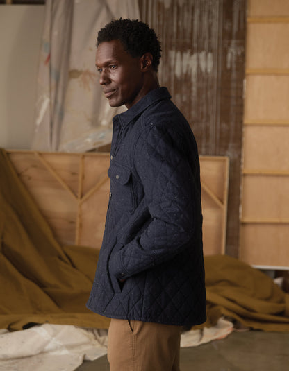 Insulated Workwear Jacket in Navy Nep