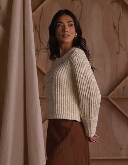 Willow Marled Crewneck Sweater  in Cream Marl