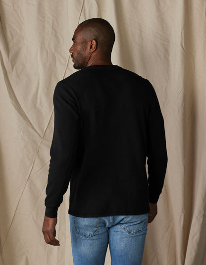 Vintage Thermal Mountain Henley in Black