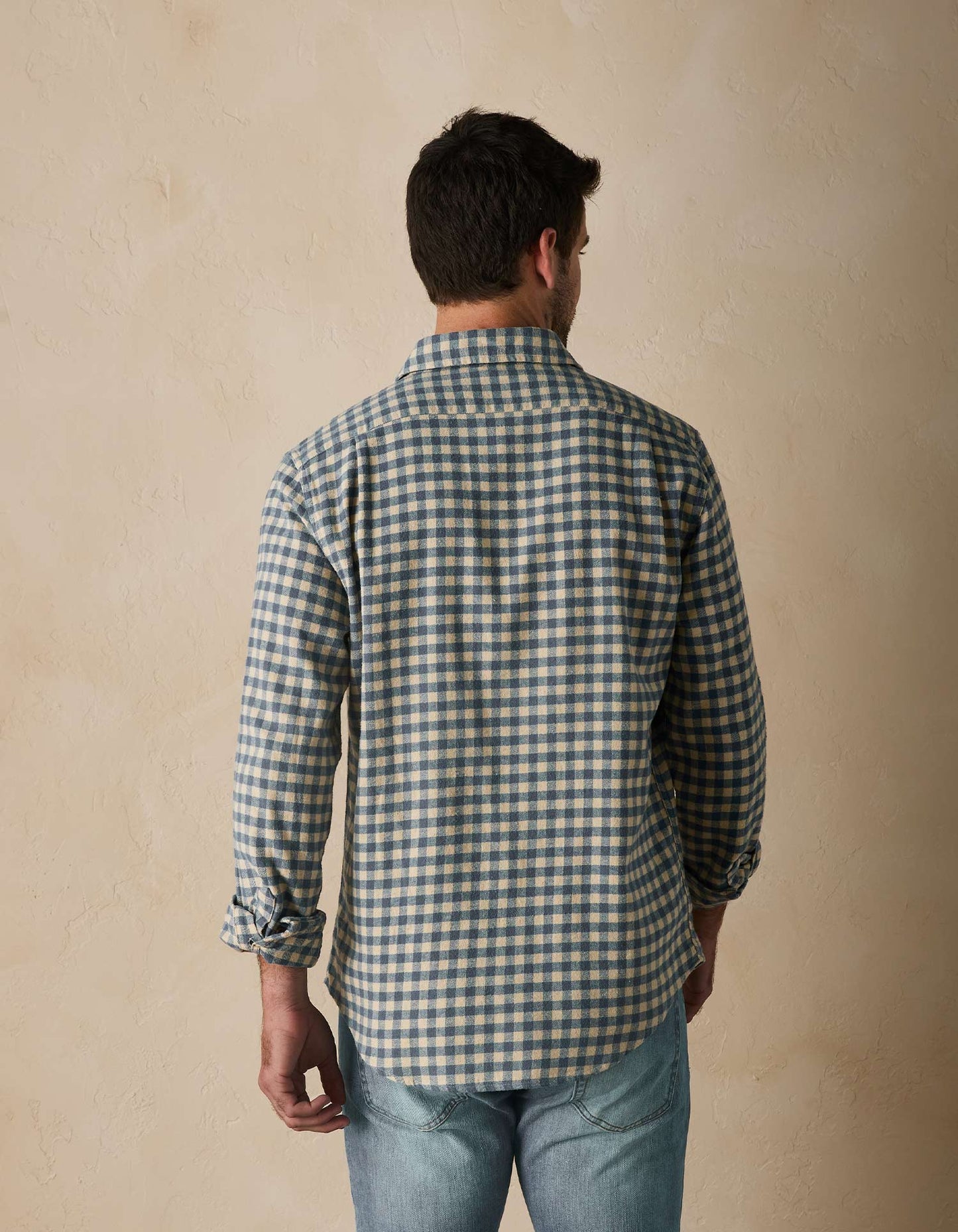 Hudson Double Brushed Flannel in Khaki Plaid