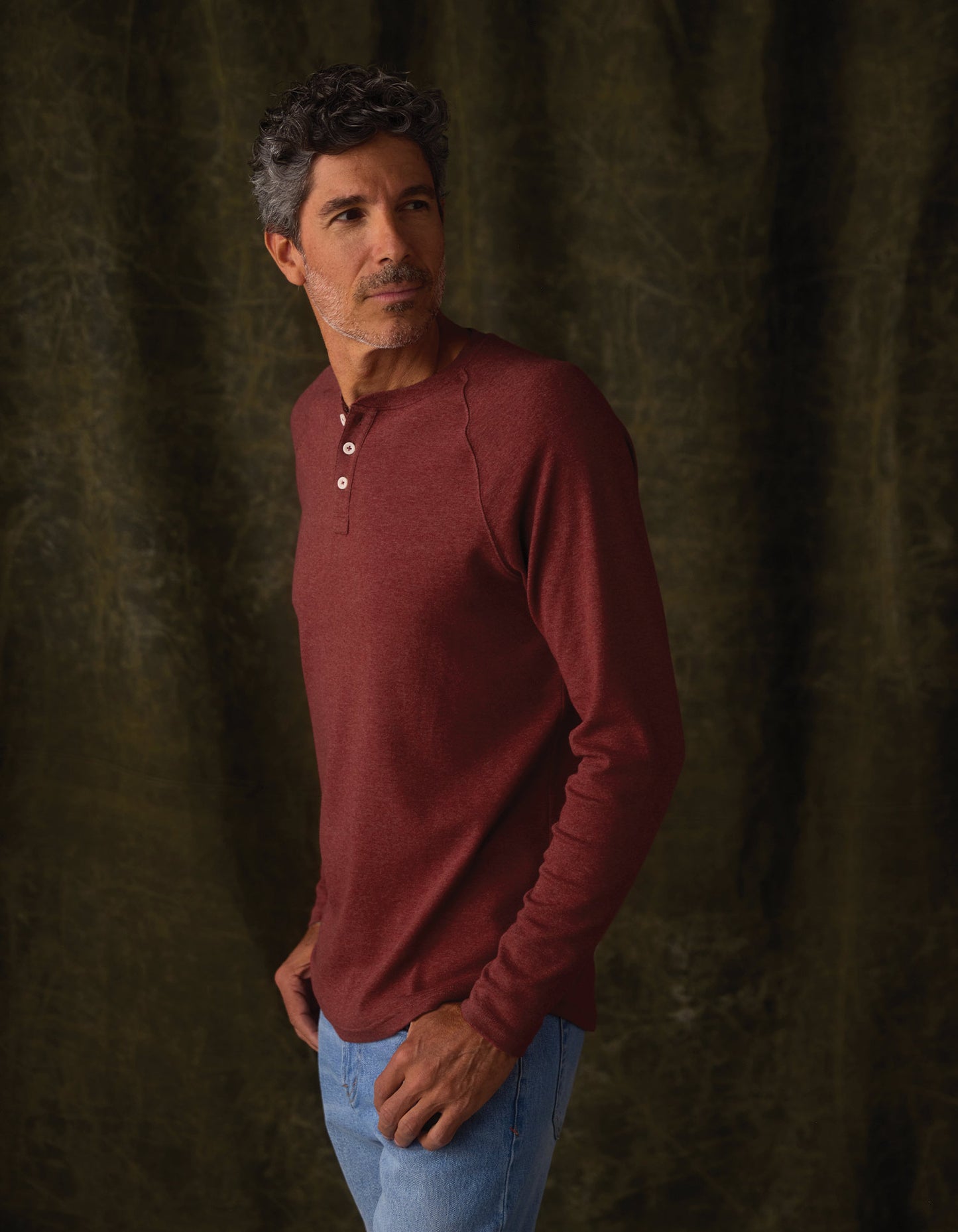 Puremeso Everyday Henley in Redwood