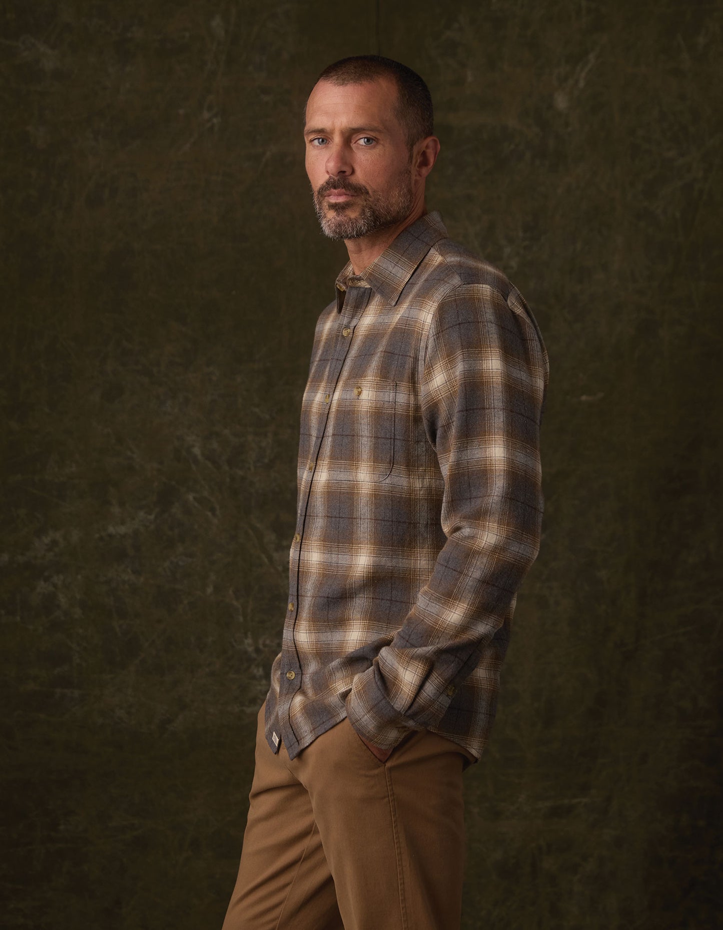 Hudson Double Brushed Flannel in Heathered Grey Plaid