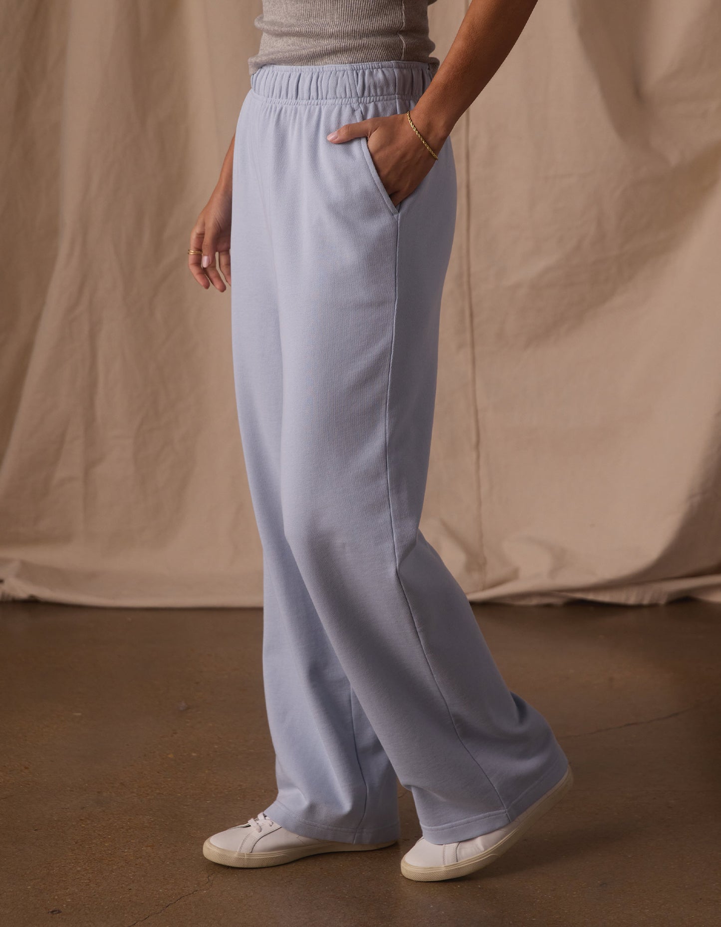 Cole Terry Straight Leg Sweatpant in Mist