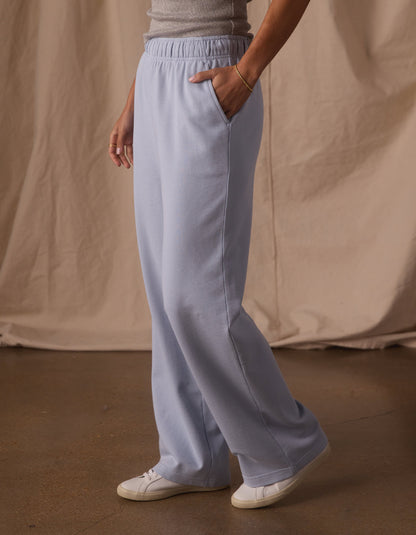 Cole Terry Straight Leg Sweatpant in Mist