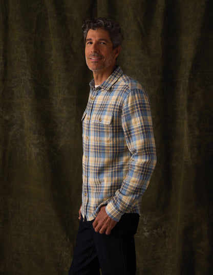 Mountain Overshirt in Vintage Blue Plaid