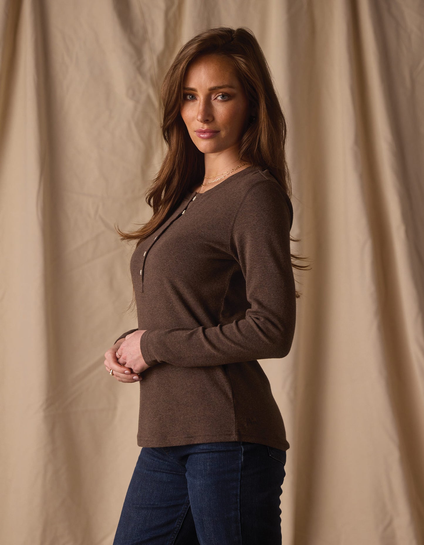 Women's Puremeso Henley in Java