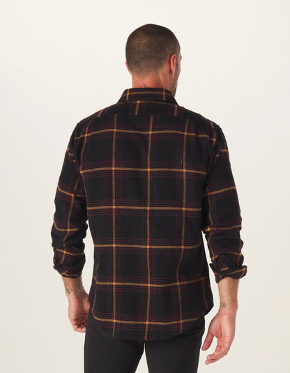 Hudson Double Brushed Flannel in Black Plaid