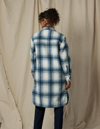 Toni Duster Jacket in Blue Plaid