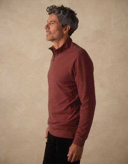Puremeso Weekend Quarter Zip in Redwood