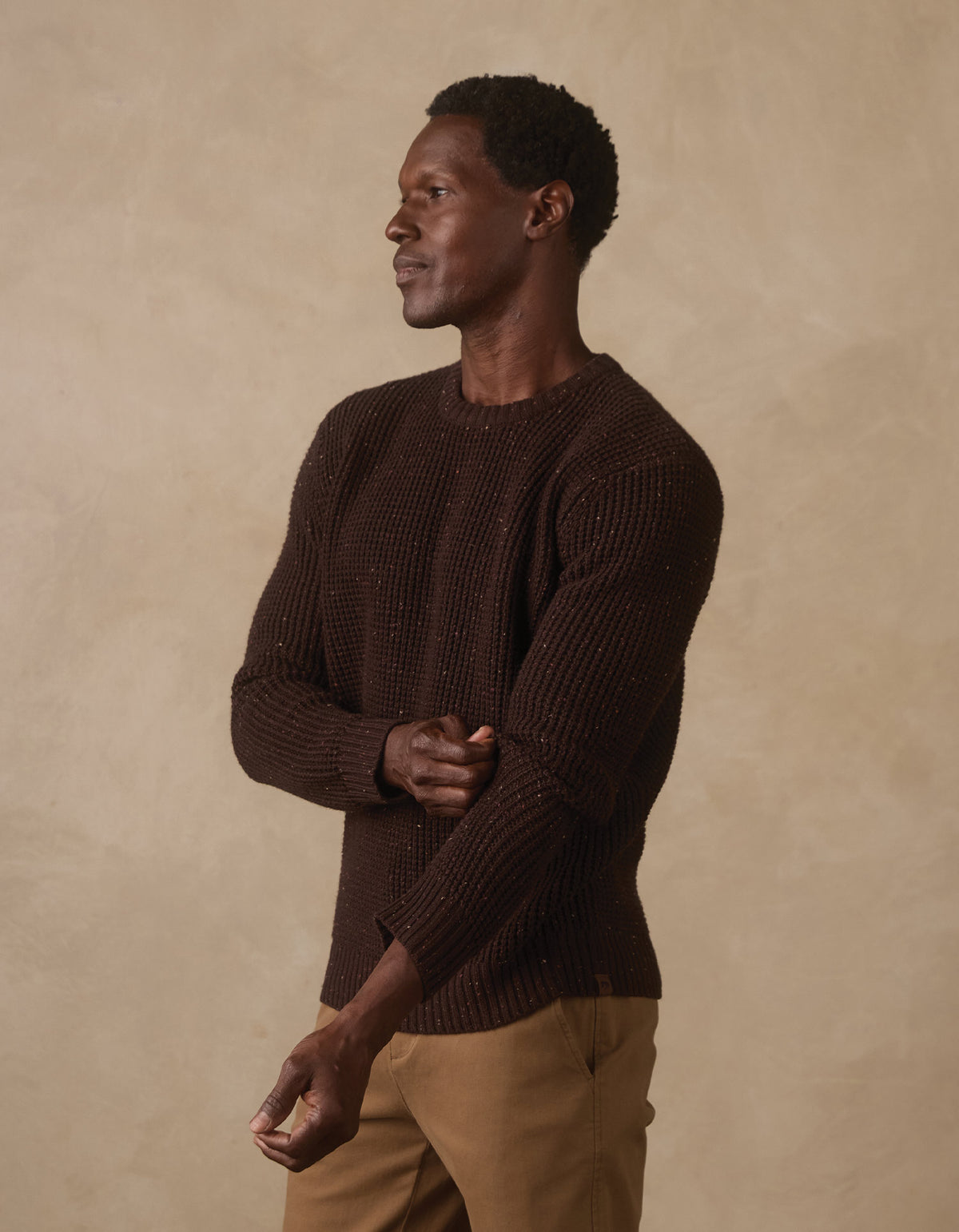 Seawool Nep Crew in Dark Brown