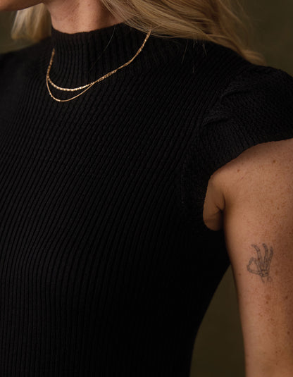 June Midi Sweater Dress in Black