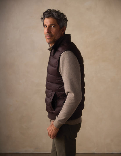 Sportivo Quilted Vest in Dark Brown