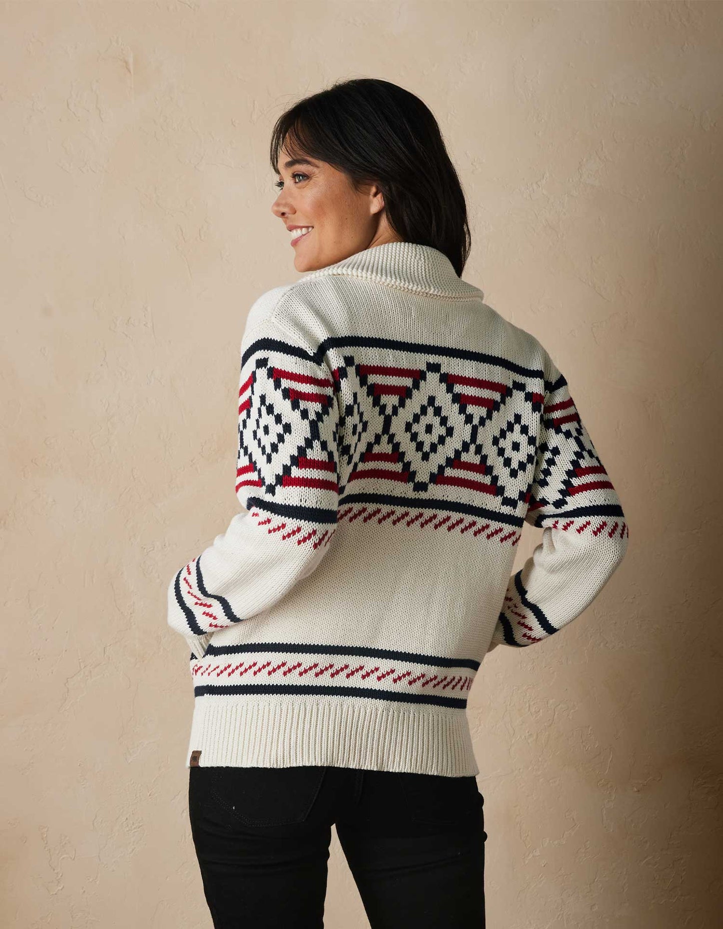 Alpine Heritage Cardigan in Cream Multi