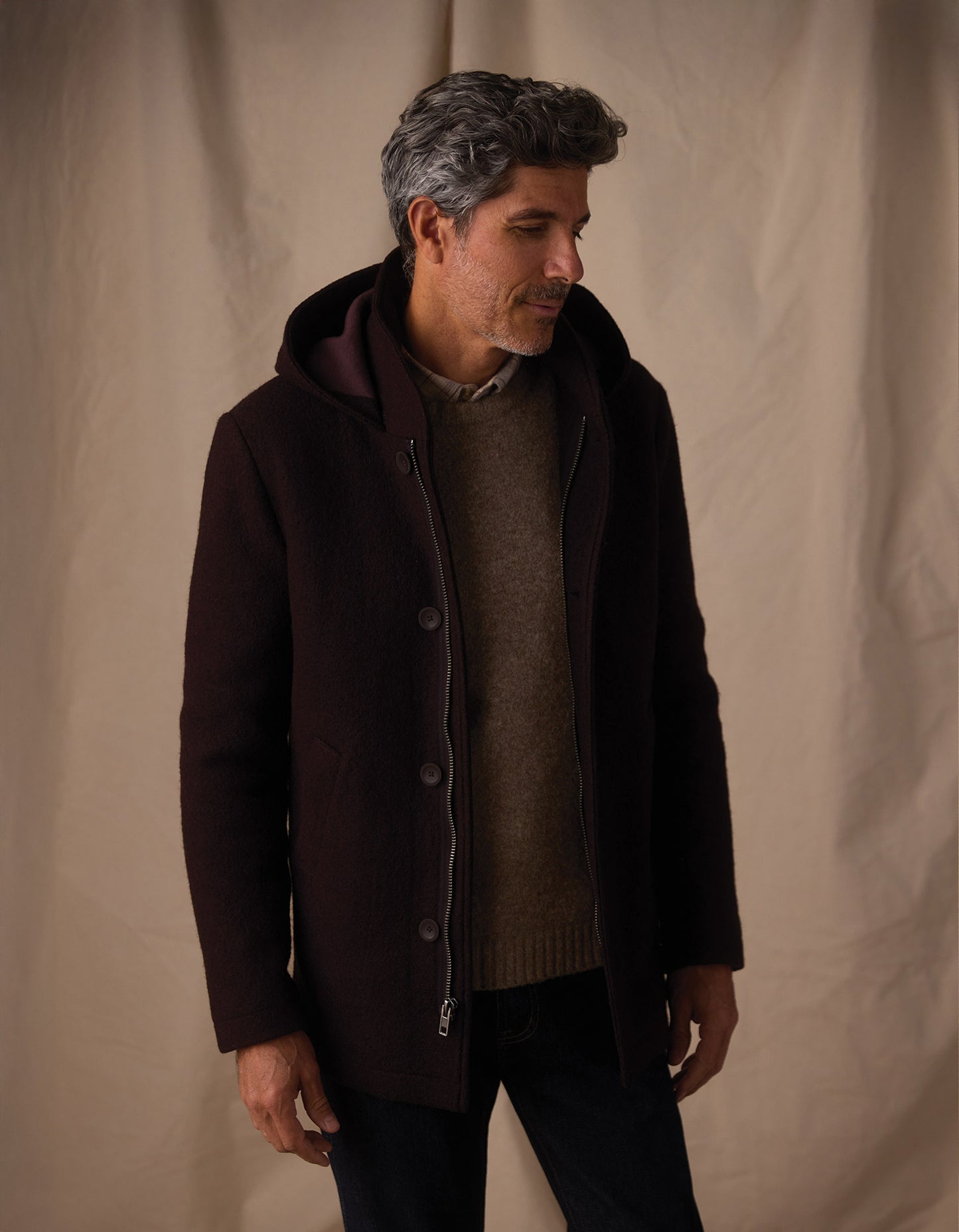 Balboa City Peacoat in Midnight Brown