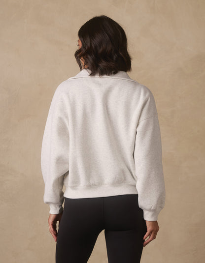 Normal Fleece Buttoned Popover in Stone