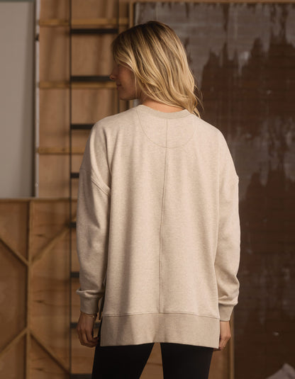 Fleece Puremeso Splitside Pullover in Fawn