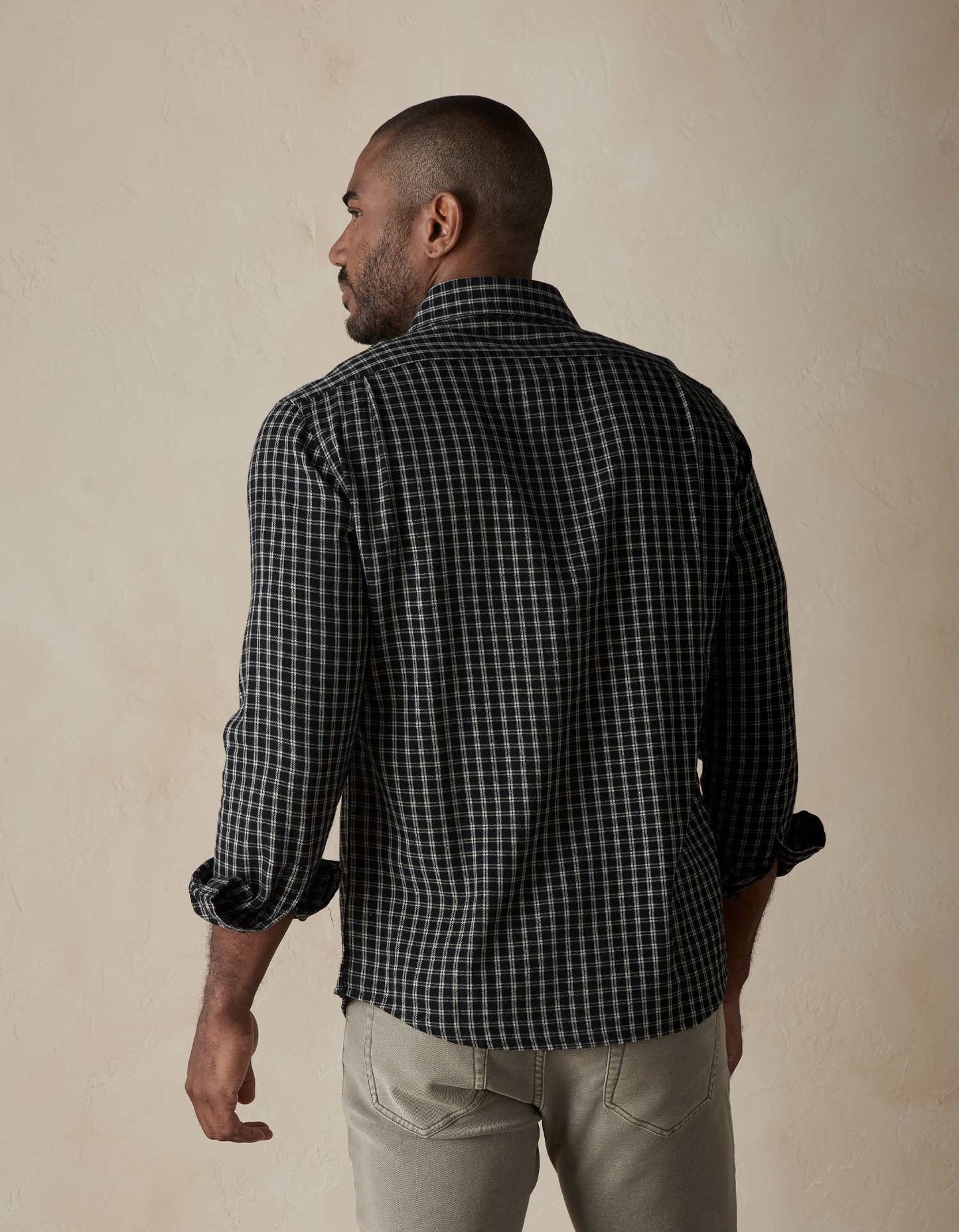 Nikko Button Up Shirt in Black Plaid