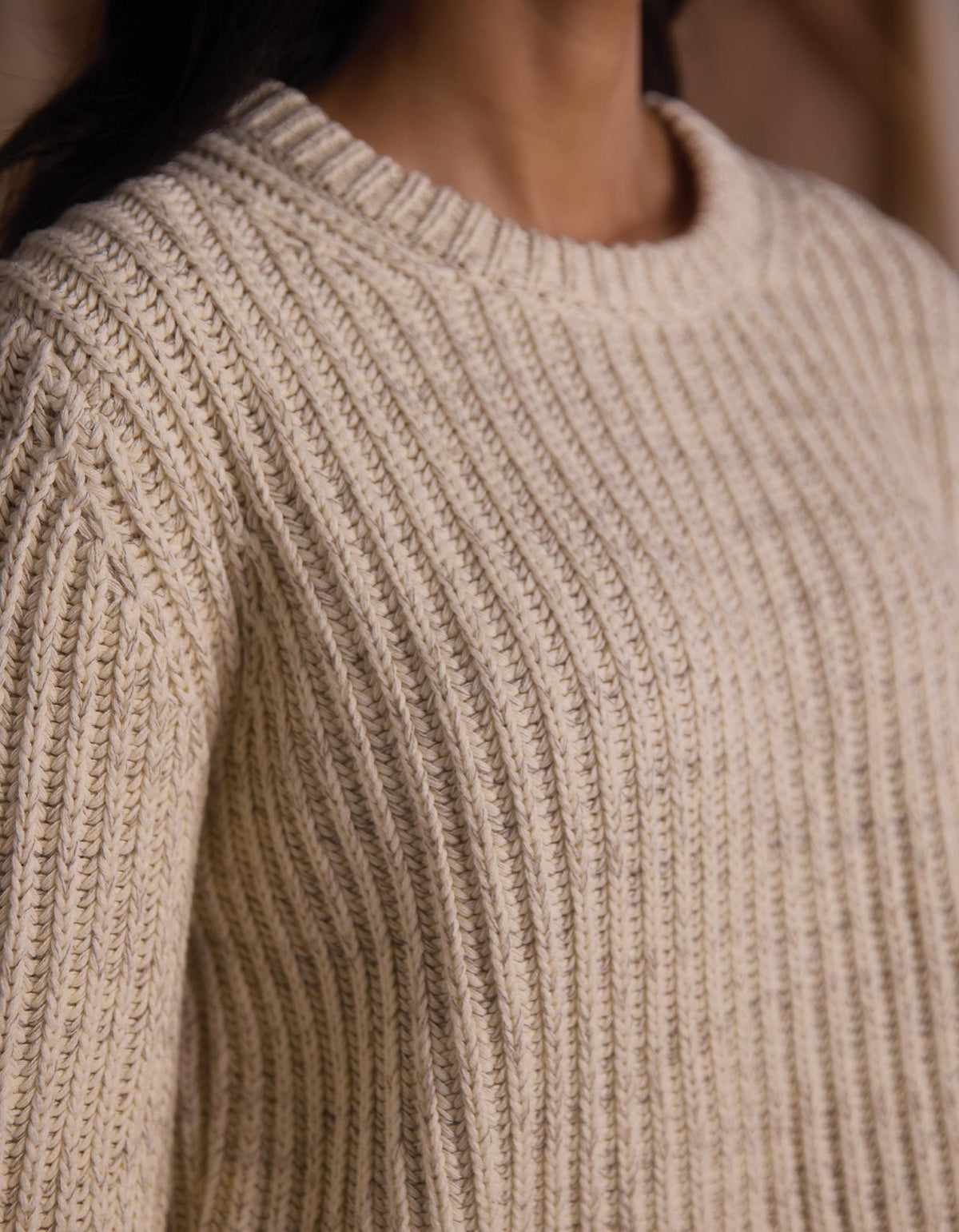 Willow Marled Crewneck Sweater  in Cream Marl