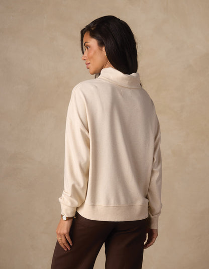 Puremeso Funnel Neck Pullover in Fossil