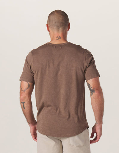 Legacy Jersey Perfect Tee in Pine Bark On Model from Back