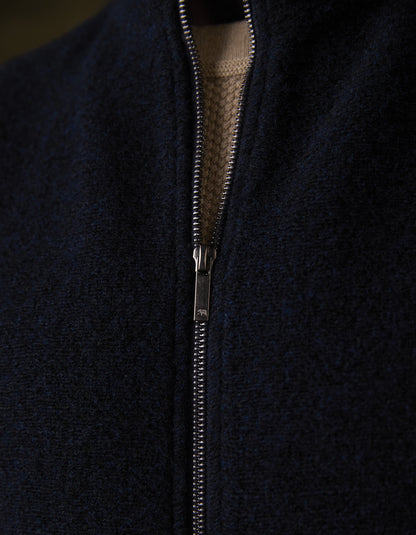 Brushed Knit Boucle Vest in Navy