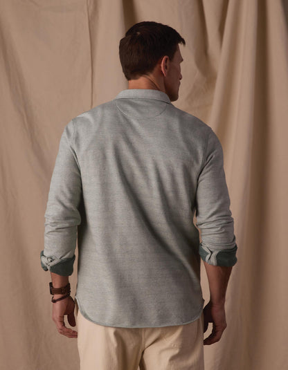 Textured Knit Shirt in Juniper