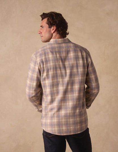 Hudson Double Brushed Flannel in Cream Plaid