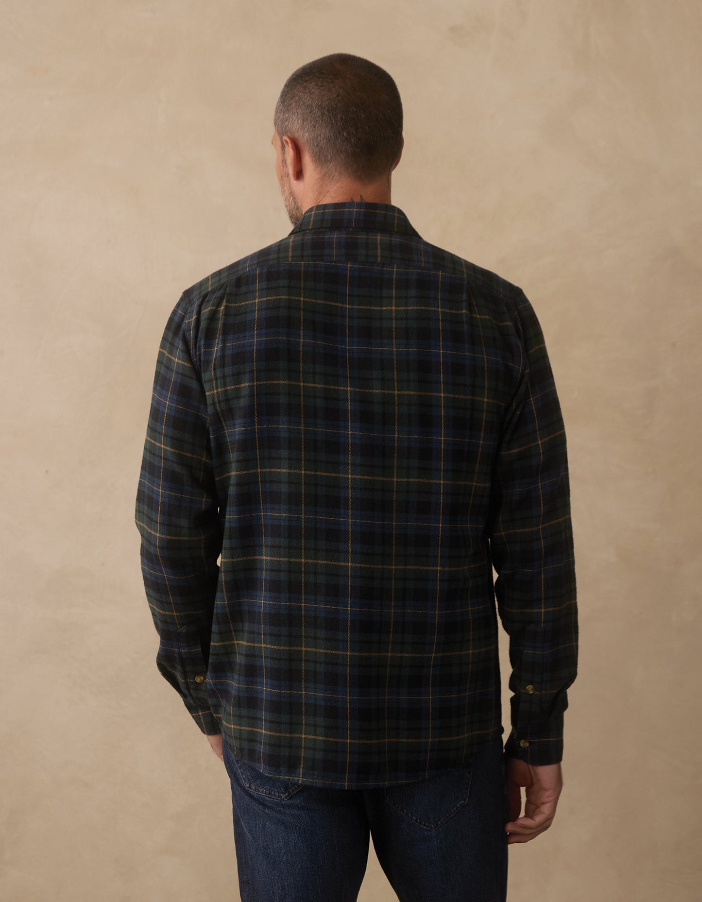 Hudson Double Brushed Flannel in Clover Plaid