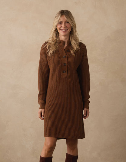 Lynn Sweater Dress  in Hickory
