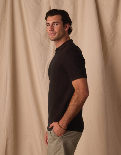 Breezeknit Polo in Dark Brown