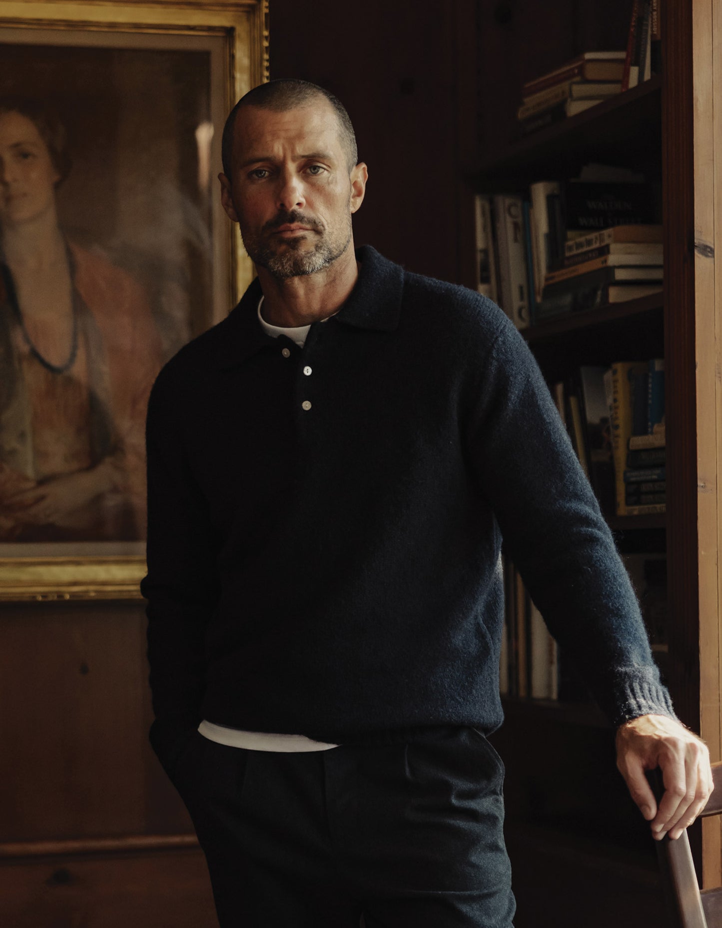 Homebound Polo Sweater in Navy