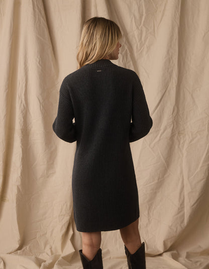 Lynn Sweater Dress  in Charcoal