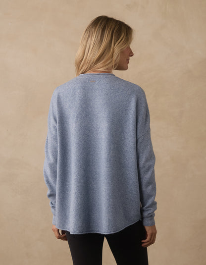 Marianna Crewneck Sweater in Vintage Blue