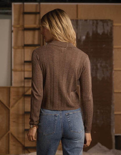 Ravello Knit Button Up in Teak