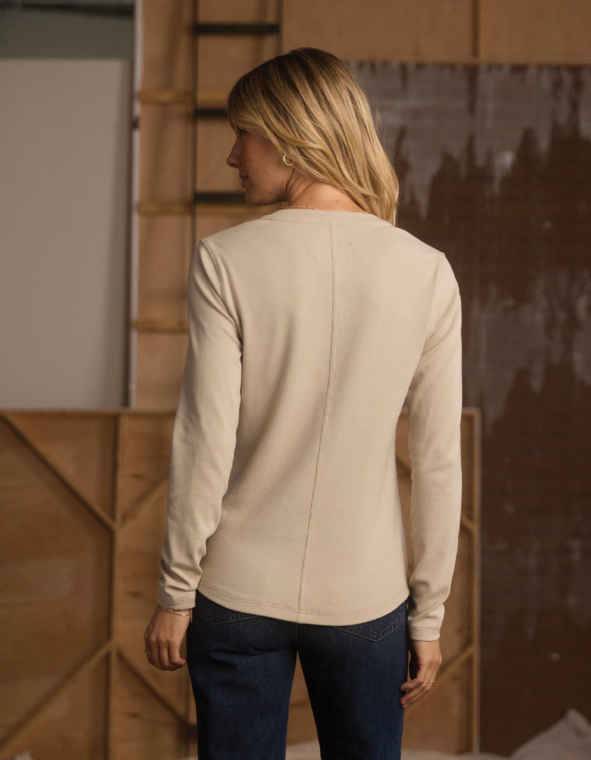 Women's Puremeso Henley in Pumice