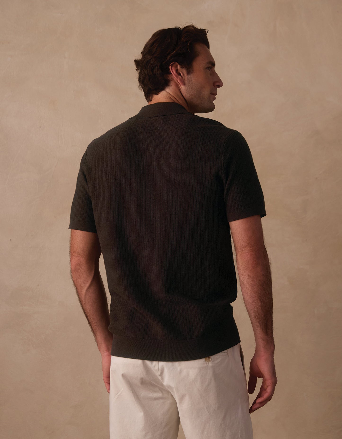 Breezeknit Button Up in Dark Brown