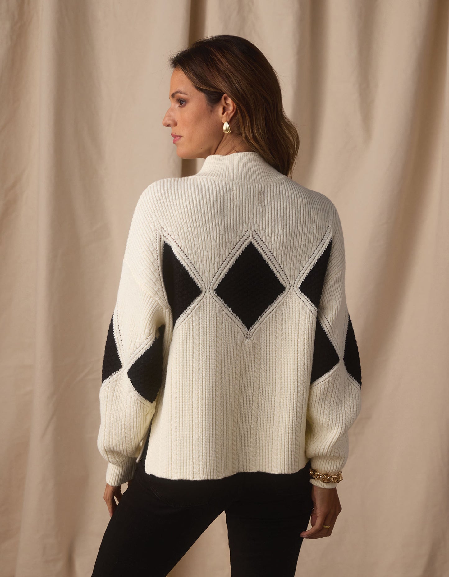 Celeste Sweater in Cream/Black