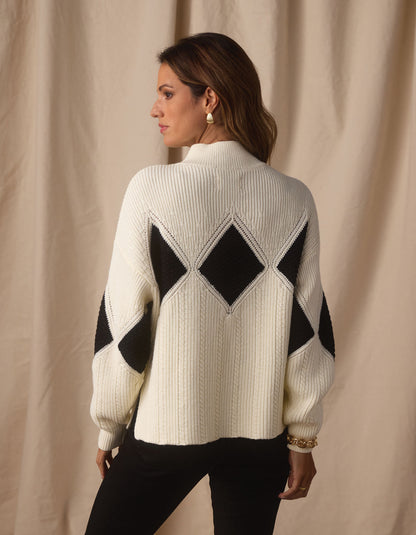 Celeste Sweater in Cream/Black