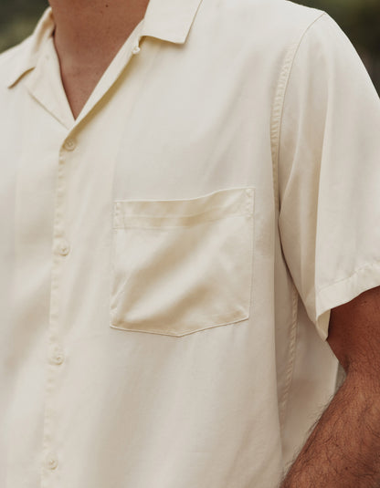 Sueded Costa Resort Shirt in Ivory
