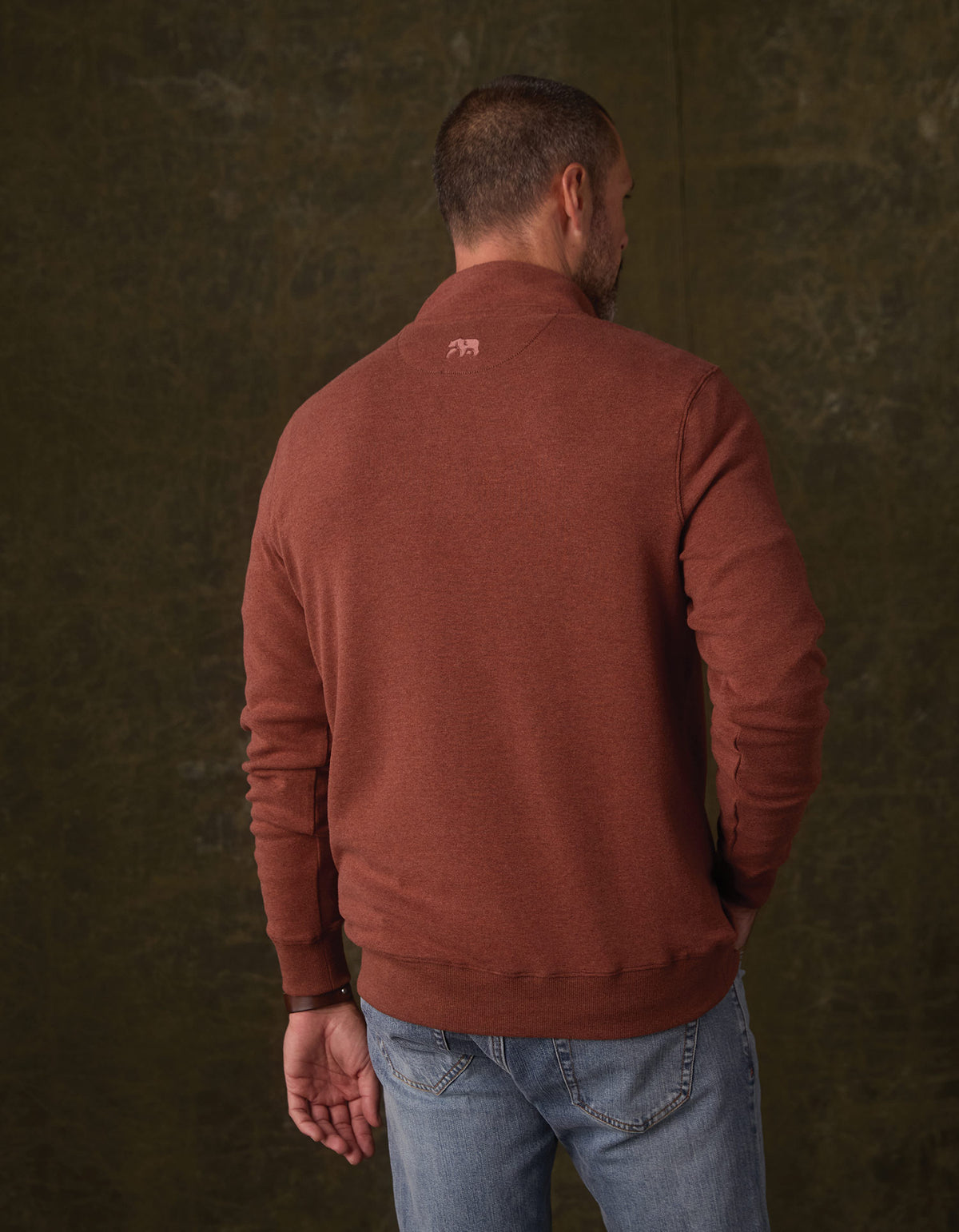 Puremeso Weekend Quarter Zip in Spiced Brandy