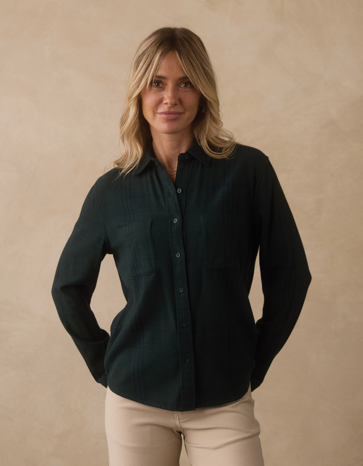 Softloom Flannel Button Up in Emerald Plaid