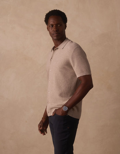 Breezeknit Button Up in Flax