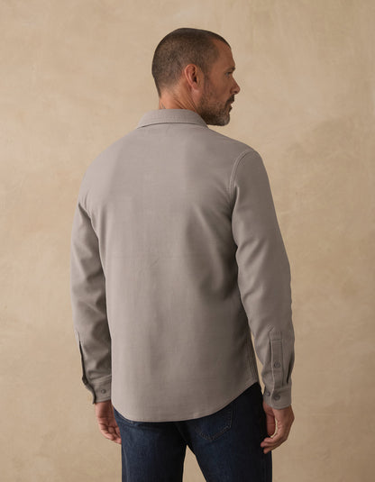 Comfort Terry Shirt Jacket in Greystone