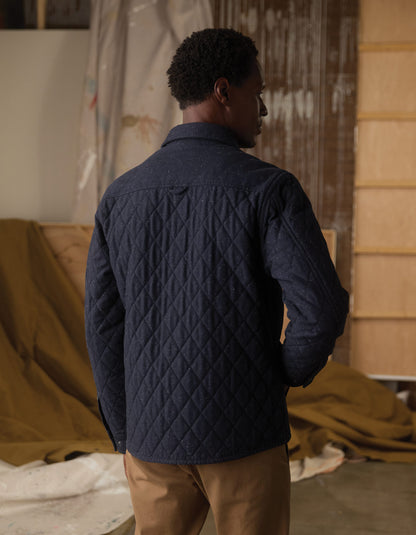Insulated Workwear Jacket in Navy Nep